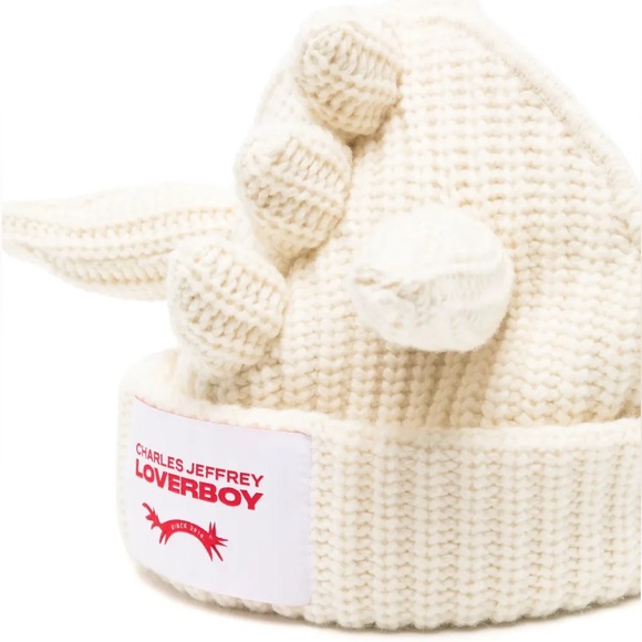 Charles Jeffrey LOVERBOY Off-White Chunky Dragon Beanie - Picture 14 of 14